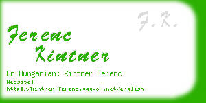 ferenc kintner business card